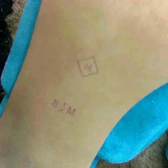 HALOGEN Chunky Heel Aqua Marine Blue Suede size 8.5​ - Picture 6 of 7